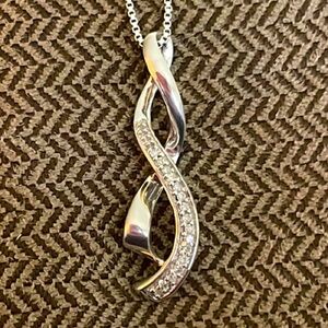 Sterling Silver Diamond Twist Necklace